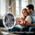 wholesale Sterling Silver Religion Jewelry Saint Michael Raphael Praying Hands Coin Medal Pendant Necklace Archangel Protection for Men Women-0-10