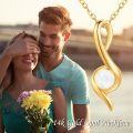 wholesale 14K Gold Chain White Opal Pendant Necklaces for Women Girls Gifts Valentines Mothers Day -0-4