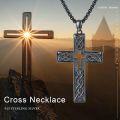 wholesale 925 Sterling Silver Black Celtic Knot Cross Pendant Chain Necklace for Men Boys -0-5