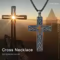 wholesale 925 Sterling Silver Black Celtic Knot Cross Pendant Chain Necklaces Wholesale for Men Boys -0-5