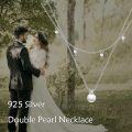 wholesale 925 Sterling Silver Freshwater Pearl Double-Layer Infinity Pendant Necklace for Women and Girls-0-1