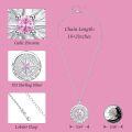 wholesale 925 Sterling Silver Compass Birthstone Necklace - 24mm, 18-20 Chain, Hypoallergenic, Gift for Women-0-5