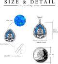 wholesale 925 Sterling Silver Blue Opal Jesus Pendant Necklace  for Men-0-2