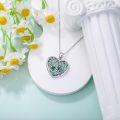 wholesale 925 Sterling Silver Abalone Shell & Cubic Zirconia Tree of Life Heart Pendant Necklace for Women-0-2