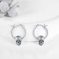wholesale 925 Sterling Silver Gothic Skull Hoop Earrings for Women and Moms-0-3