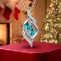 TOUPOP 925 Silver Topaz Sister Necklace-0-5