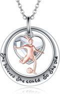 wholesale 925 Sterling Silver Sports Lover Gift - Cheerleader Soccer Ball Pendant Necklace-0-0