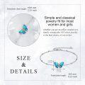 wholesale 925 Sterling Silver Blue Enamel Butterfly Ankle Anklet for Women Girls Gift-0-5