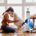 wholesale 925 Sterling Silver Blue Crystal Angel Heart Pendant Forever Love Memorial Urn Keepsake Necklace for Ashes with Funnel and Fill Tool-0-4