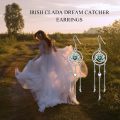 wholesale 925 Sterling Silver Emerald Green Heart & Trinity Knot Drop Earrings Celtic Jewelry for Women-0-5