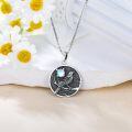 wholesale 925 Sterling Silver Synthetic Opal Raven Pendant Necklaces Gifts for Women-0-1