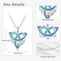 wholesale 925 Sterling Silver Blue Opal Triquetra Pendant Necklaces for Women Irish Celtics Triskele s-0-1