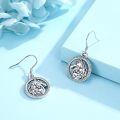 wholesale 925 Sterling Silver Horse Head Round Pendant Drop Earrings - Vintage Style  for Her-0-2