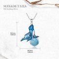 wholesale 925 Sterling Silver Blue Seal with Turquoise Stone Pendant Necklace-0-4