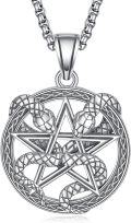 wholesale  Metal Pentagram Snake Pendant Necklaces for Men & Women Gothic s-0-0