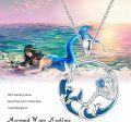 wholesale 925 Sterling Silver Mermaid Pendant Necklace with Blue Enamel Waves and Starfish Charm - Beach s for Women & Girls-0-5