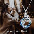 wholesale 925 Sterling Silver Blue Crystal Hummingbird & Flower Urn Keepsake Pendant Necklace for Ashes-0-5
