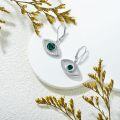 wholesale 925 Sterling Silver Green Crystal Evil Eye Drop Earrings-0-2