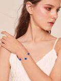 wholesale 925 Sterling Silver Blue Flower Stone Adjustable Bracelet Gift for Women and Girls-0-2