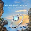 wholesale 925 Sterling Silver Blue Moonstone Snake Design Adjustable Ring for Women Gifts-0-4