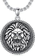 wholesale 925 Sterling Silver Round Lion Head Pendant Necklaces for Men & Women-0-0
