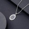 wholesale Sterling Silver Saint Medal Oval Necklace for Men Women Religious Jewelry-0-70