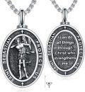 wholesale Sterling Silver Protection Necklace with St Anthony Francis Joseph Peregrine Raphael Sebastian Medal Christian Gifts-0-5