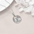 wholesale 925 Sterling Silver Moon and Fox Charm Pendant Necklace for Women-0-2