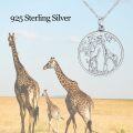 wholesale 925 Sterling Silver Giraffe & Tree of Life Pendant Necklace for Women-0-1