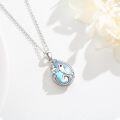 wholesale 925 Sterling Silver Blue Moonstone Dolphins Pendant Necklace for Women-0-4