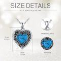 wholesale 925 Sterling Silver Blue Crystal Heart Locket Necklace for Women - Always in My Heart-0-26