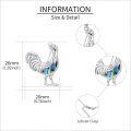 wholesale S925 Sterling Silver Rooster Pendant Necklace for Women with Abalone Shell Inlay-0-3