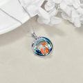 wholesale 925 Sterling Silver Fox Crystal Pendant Necklace - Cute Animal  for Women and Girls-0-2