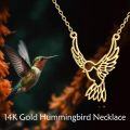wholesale Gold 14K Hummingbird Pendant Necklace  for Women-0-5