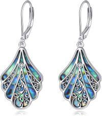 wholesale 925 Sterling Silver Abalone Shell Bohemian Earrings for Women, Tarnish Resistant, 1.14 Drop, Gift Ready-10-Filigree Abalone Shell Earrings