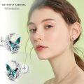 wholesale 925 Sterling Silver Abalone Shell Butterfly Stud Earrings Celtic Moon Irish  for Women-0-5