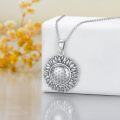 wholesale 925 Sterling Silver Sunflower Pendant with Flower of Life Design - Nature-Inspired Gift for Her-0-4