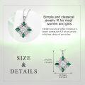 wholesale 925 Sterling Silver Green Crystal Flower Pendant Necklace for Women-0-2