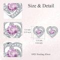 wholesale 925 Sterling Silver Birthstone Heart Stud Earrings Jewelry Gifts for Women-0-81