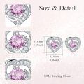 wholesale 925 Sterling Silver Birthstone Heart Stud Earrings Jewelry Gifts for Women-0-81