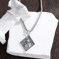 wholesale 925 Sterling Silver Santa Muerte Medal Pendant Necklace for Men Women -0-1