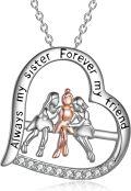 wholesale 925 Sterling Silver Heart Infinity Angel Sisters Pendant Necklace-0-0
