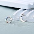 wholesale 925 Sterling Silver Rose Flower Leaf Branch Stud Earrings Rose Gold Platinum Plated-0-5