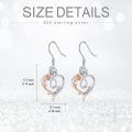 TOUPOP Sterling Silver Rose Heart Butterfly Initial Q Letter Drop Dangle Earrings-0-5