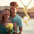 wholesale 14K Gold Infinity Pearl Opal Pendant Necklace for Women's Gifts - Valentine/Christmas/Mother?¡¥s Day-0-4