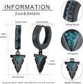 wholesale 925 Sterling Silver Turquoise Triangle Arrowhead Huggie Hoop Earrings-0-3