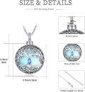 wholesale 925 Sterling Silver Blue Crystal Tree of Life Cremation Jewelry Urn Pendant Necklace-0-3