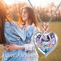 wholesale 925 Sterling Silver Rose Heart Pendant Necklace for Women - I Love You Sister -0-1