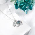 wholesale 925 Sterling Silver Elephant Pendant Necklace with Enamel and Cubic Zirconia for Women's Gifts-0-4
