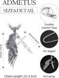 wholesale 925 Sterling Silver Angel Wing Pendant on Rolo Chain Faith Charm Necklace for Men 24+2-0-1